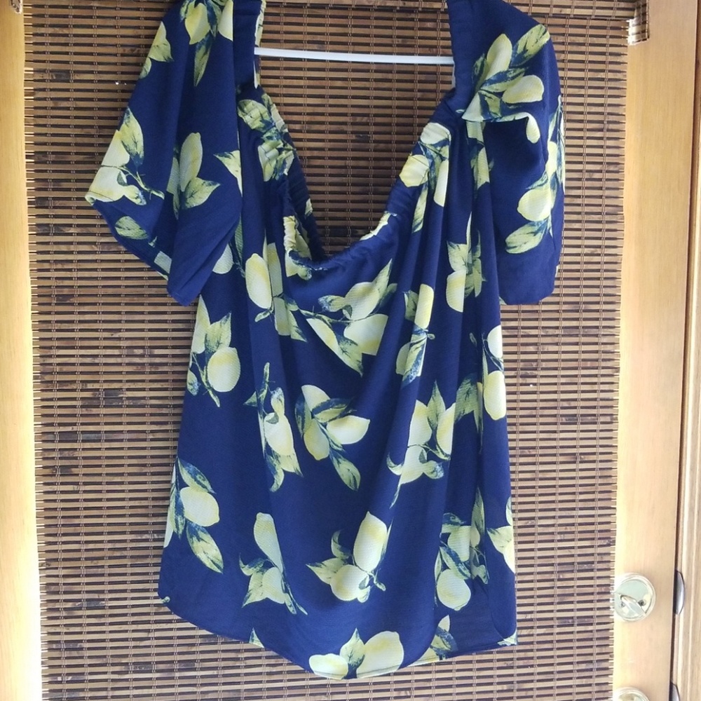 Off the shoulder lemon top